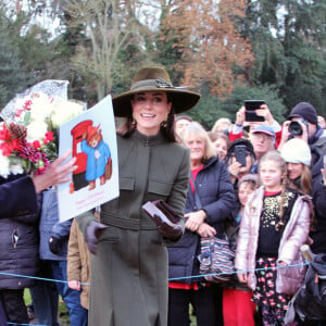 Catherine (Kate) Middleton, princesse de Galles, - La famille royale d'Angleterre au premier service de Noël à Sandringham depuis le décès de la reine Elizabeth II le 25 décembre 2022. 