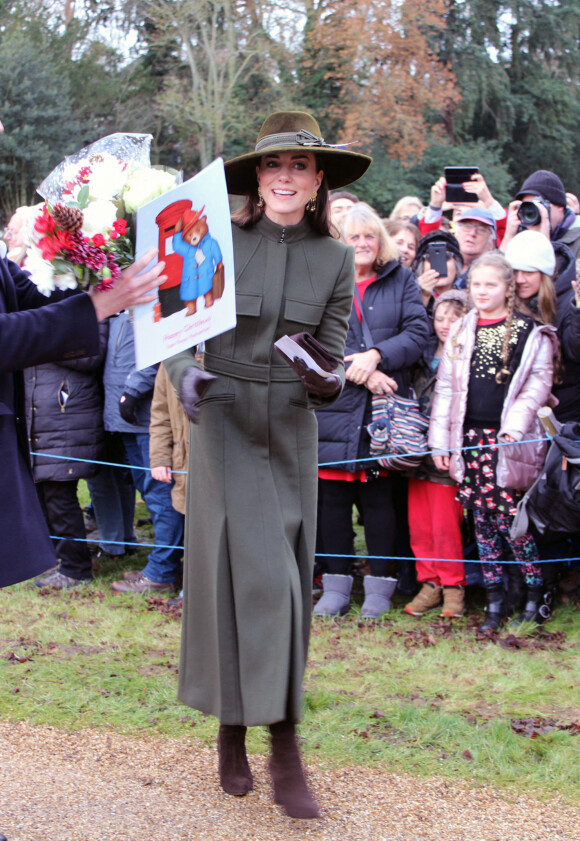 Catherine (Kate) Middleton, princesse de Galles, - La famille royale d'Angleterre au premier service de Noël à Sandringham depuis le décès de la reine Elizabeth II le 25 décembre 2022. 
