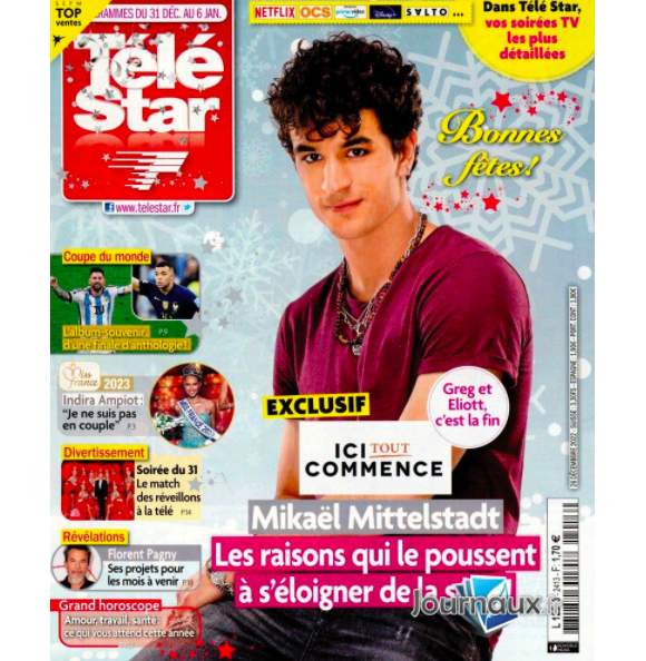 Couverture du magazine "Télé Star" n°2413, paru le 26 décembre 2022.