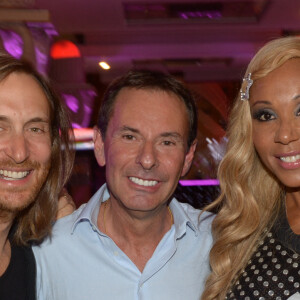 David et Cathy Guetta et Patrick Tartary au gotha a Cannes le 10 aout 2013.