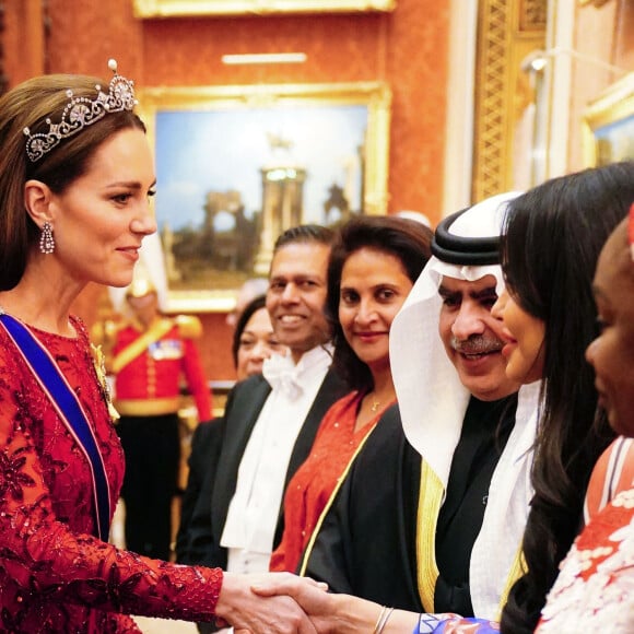 Catherine Kate Middleton, princesse de Galles - La famille royale d'Angleterre lors de la réception des corps diplômatiques au palais de Buckingham à Londres le 6 décembre 2022. 