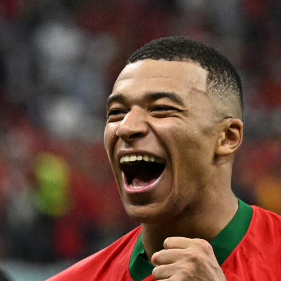 Kylian Mbappé - Match de demi-finale "France - Maroc" lors de la Coupe du Monde 2022 au Qatar (FIFA World Cup Qatar 2022) le 14 décembre 2022.