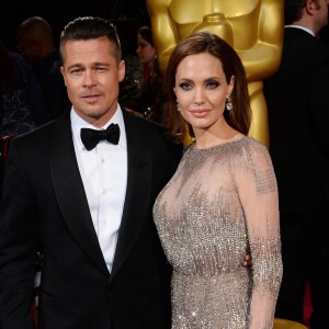 Angelina Jolie et Brad Pitt - 86ème cérémonie des Oscars à Hollywood, le 2 mars 2014.