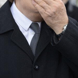 Bernard Tapie - Obsèques de la résistante, journaliste, romancière et veuve de Gaston Defferre, Edmonde Charles-Roux en la cathédrale de la Major à Marseille le 23 janvier 2016.