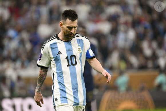 Lionel Messi - Match "France - Argentine (3-3 - tab 2-4)" en finale de la Coupe du Monde 2022 au Qatar, le 18 décembre 2022.