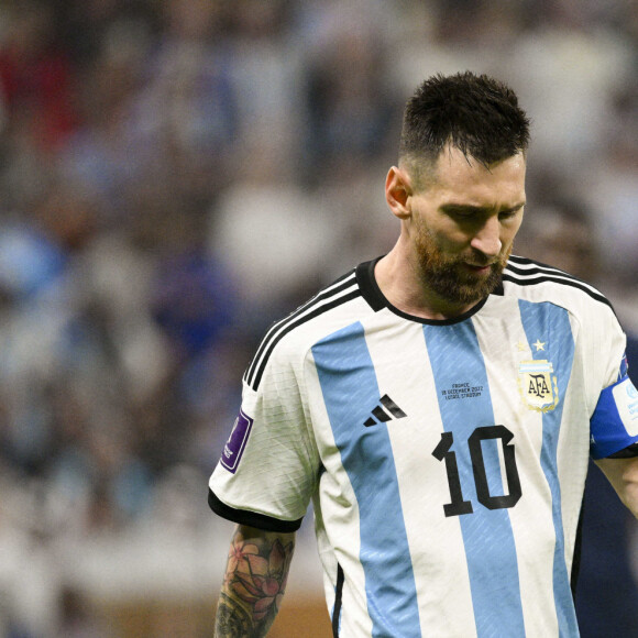 Lionel Messi - Match "France - Argentine (3-3 - tab 2-4)" en finale de la Coupe du Monde 2022 au Qatar, le 18 décembre 2022.