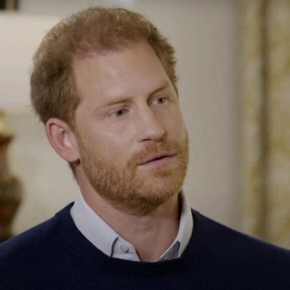 Le prince Harry, duc de Sussex, en interview avec le journaliste Tom Bradby sur la chaine "ITV News". 