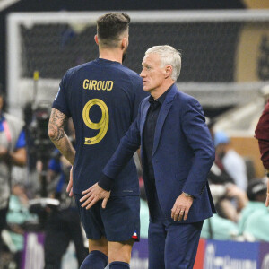 Sortie de GIROUD Olivier (FRA) / Didier Deschamps entraineur / Selectionneur France - Match "France - Argentine (3-3 - tab 2-4)" en finale de la Coupe du Monde 2022 au Qatar, le 18 décembre 2022. 