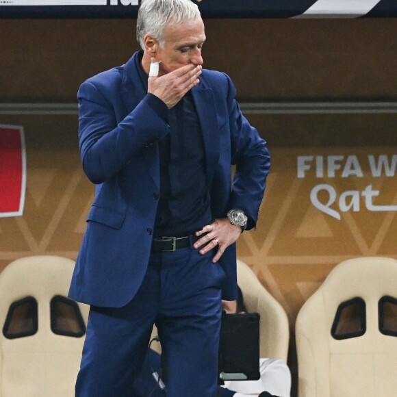 Didier Deschamps lors de la finale " Argentine - France " de la Coupe du Monde 2022 au Qatar (FIFA World Cup Qatar 2022) le 18 Decembre 2022. © Philippe Perusseau / Bestimage 