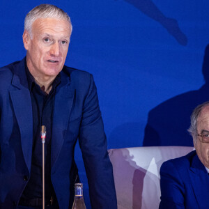 Didier Deschamps et Noël le Graët - Assemblée Fédérale de la Fédération Française de Football (FFF) à Paris et annonce de la prolongation de D.Deschamps à la tête de l'équipe de France jusqu'en 2026. Paris le 7 janvier 2023. © Baptiste Autissier / Panoramic / Bestimage 