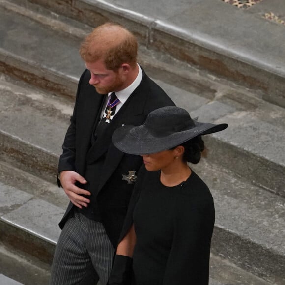 Le prince Harry et Meghan Markle - Service funéraire à l'Abbaye de Westminster pour les funérailles d'Etat de la reine Elizabeth II d'Angleterre. Londres, le 19 septembre 2022. © Gareth Fuller / Bestimage