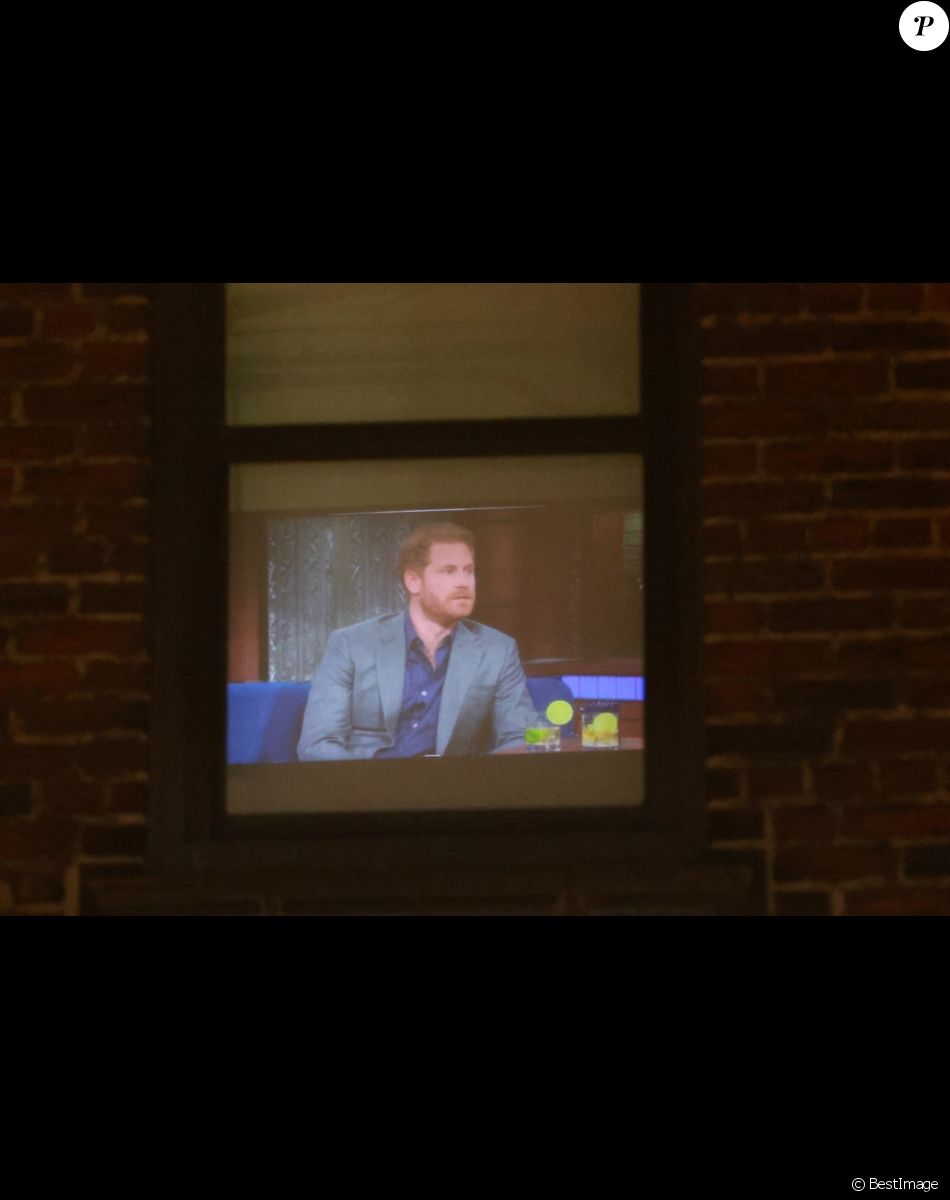Le prince Harry lors de l'enregistrement de l'émission "The late show with Stephen Colbert" à propos de son autobiographie choc "Spare" le 9 janvier 2023.