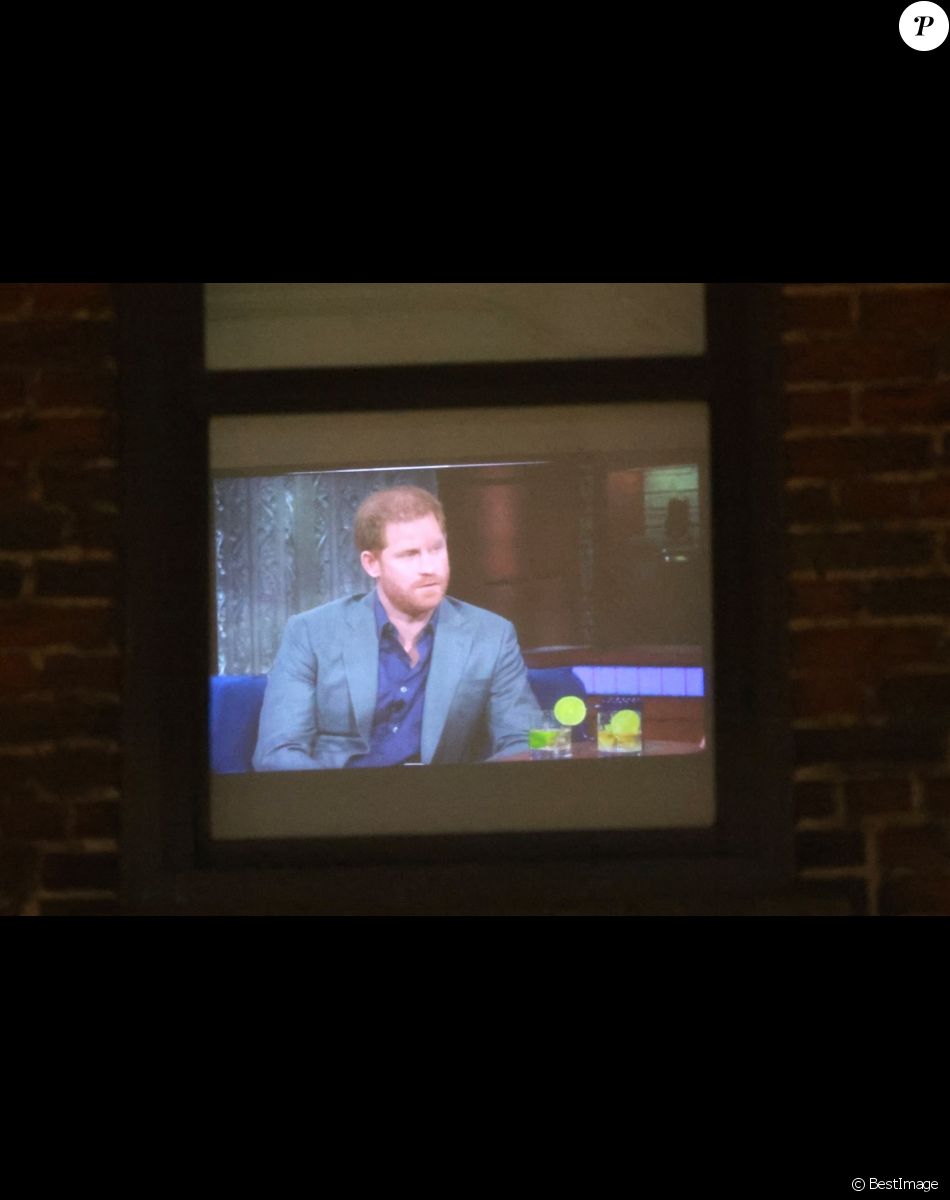 Le prince Harry lors de l'enregistrement de l'émission "The late show with Stephen Colbert" à propos de son autobiographie choc "Spare" le 9 janvier 2023.