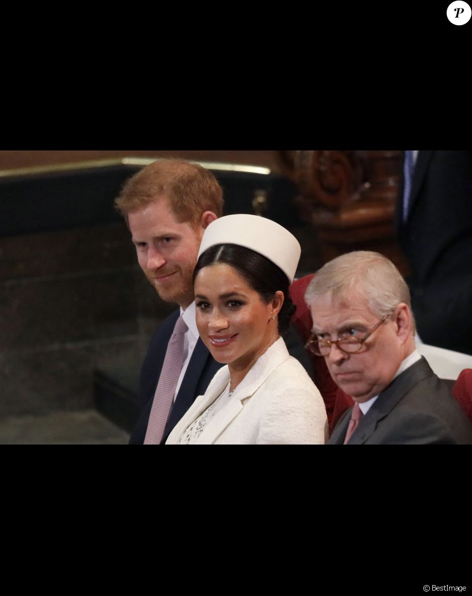 Le prince Harry, duc de Sussex, Meghan Markle, duchesse de Sussex lors de la messe en l'honneur de la journée du Commonwealth à l'abbaye de Westminster à Londres le 11 mars 2019.
