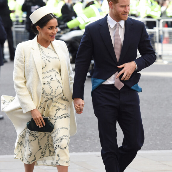 Le prince Harry, duc de Sussex, Meghan Markle, enceinte, duchesse de Sussex - Arrivées des participants à la messe en l'honneur de la journée du Commonwealth à l'abbaye de Westminster à Londres le 11 mars 2019. 