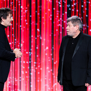 Exclusif - Pierre Palmade et Regis Laspales - Jour 1 - Enregistrement de l'émission "La Fine Equipe : Le retour !" à Paris, diffusée le 14 janvier sur France 2. Le 3 novembre 2022 © Cyril Moreau-Tiziano Da Silva / Bestimage