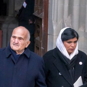 Le prince Hassan ben Talal de Jordanie et sa fille la princess Sumaya bint al-Hassan - Service funéraire de Maximilien de Bade au château de Salem, Allemagne, le 13 janvier 2023. © Dana Press/Bestimage 