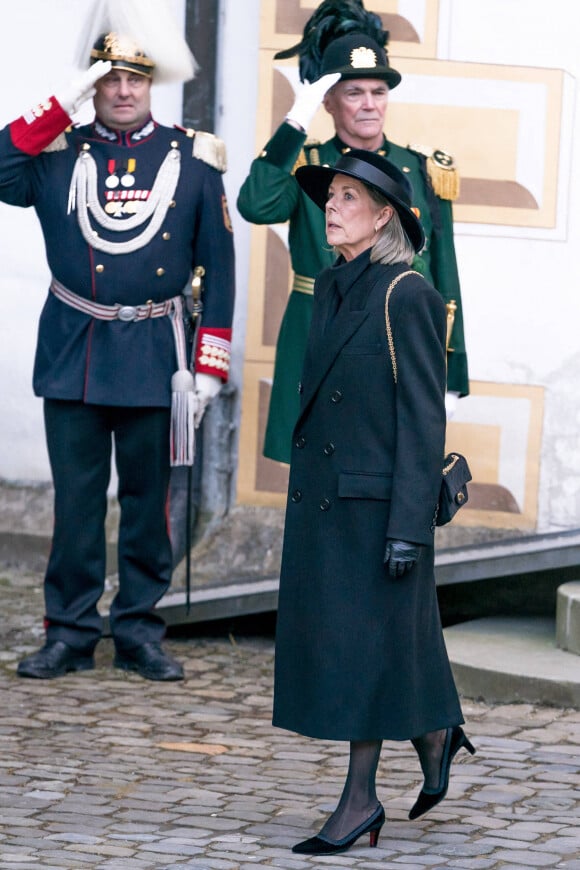 La princesse Caroline de Hanovre - Service funéraire de Maximilien de Bade au château de Salem, Allemagne, le 13 janvier 2023. © Dana Press/Bestimage 