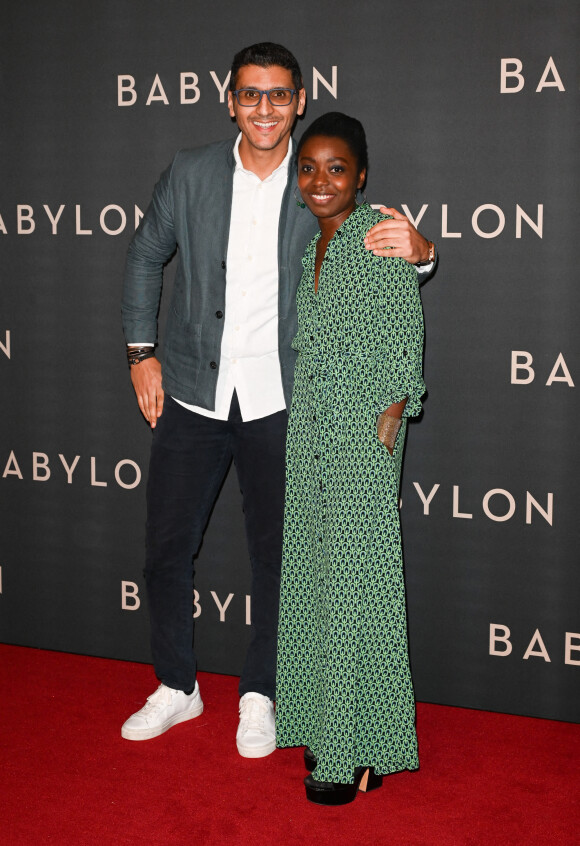 Ryad Baxx et Claudia Mongumu à la première du film "Babylon" au cinéma Le Grand Rex à Paris, France, le 14 janvier 2023. © Coadic Guirec/Bestimage 