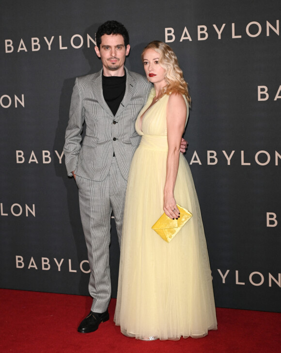 Damien Chazelle et sa femme Olivia Hamilton à la première du film "Babylon" au cinéma Le Grand Rex à Paris, France, le 14 janvier 2023. © Coadic Guirec/Bestimage 
