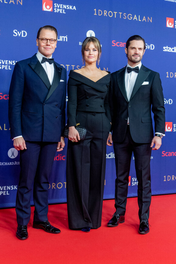 Le prince Daniel, la princesse Sofia, le prince Carl Philip de Suède - Soirée de gala Svenska idrottsgalan 2023 à l'arena Avicii à Stockholm le 16 janvier 2023. 