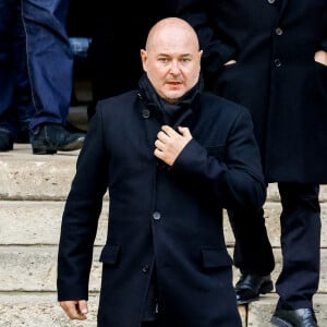 Sébastien Cauet - Sorties des obsèques de Jean-Pierre Pernaut en la Basilique Sainte-Clotilde à Paris, France, le 9 mars 2022. © Cyril Moreau/Bestimage