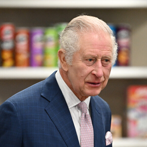 Le roi Charles III d'Angleterre visite la siège de Kellogg pour marquer les 100 ans de Kellogg au Royaume-Uni dans le quartier de Trafford Park à Stretford, Royaume Uni, le 20 janvier 2023. 