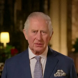 Captures d'écran de la première allocution de Noël du roi Charles III le 25 décembre 2022.  BGUK_2538349 - na, UNITED KINGDOM - King Charles III making the first Christmas speech as King, continuing the tradition his mother upheld for the entirety of her 70-year reign ---------