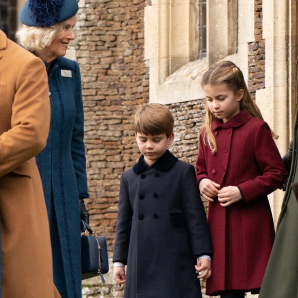 La famille royale d'Angleterre assiste au service religieux de Noël à l'église St Mary Magdalene à Sandringham, Norfolk le 25 décembre 2022. 