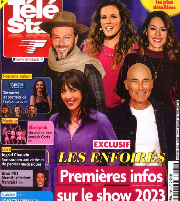 Couverture du nouveau numéro du magazine "Télé star" paru le 23 janvier 2023