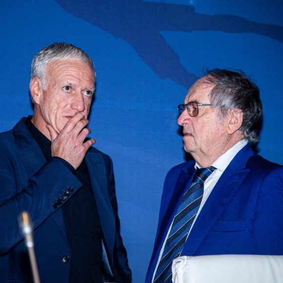 Noel Le Graet et Didier Deschamps - Assemblée Fédérale de la Fédération Française de Football (FFF) à Paris et annonce de la prolongation de D.Deschamps à la tête de l'équipe de France jusqu'en 2026. Paris le 7 janvier 2023. © Baptiste Autissier / Panoramic / Bestimage