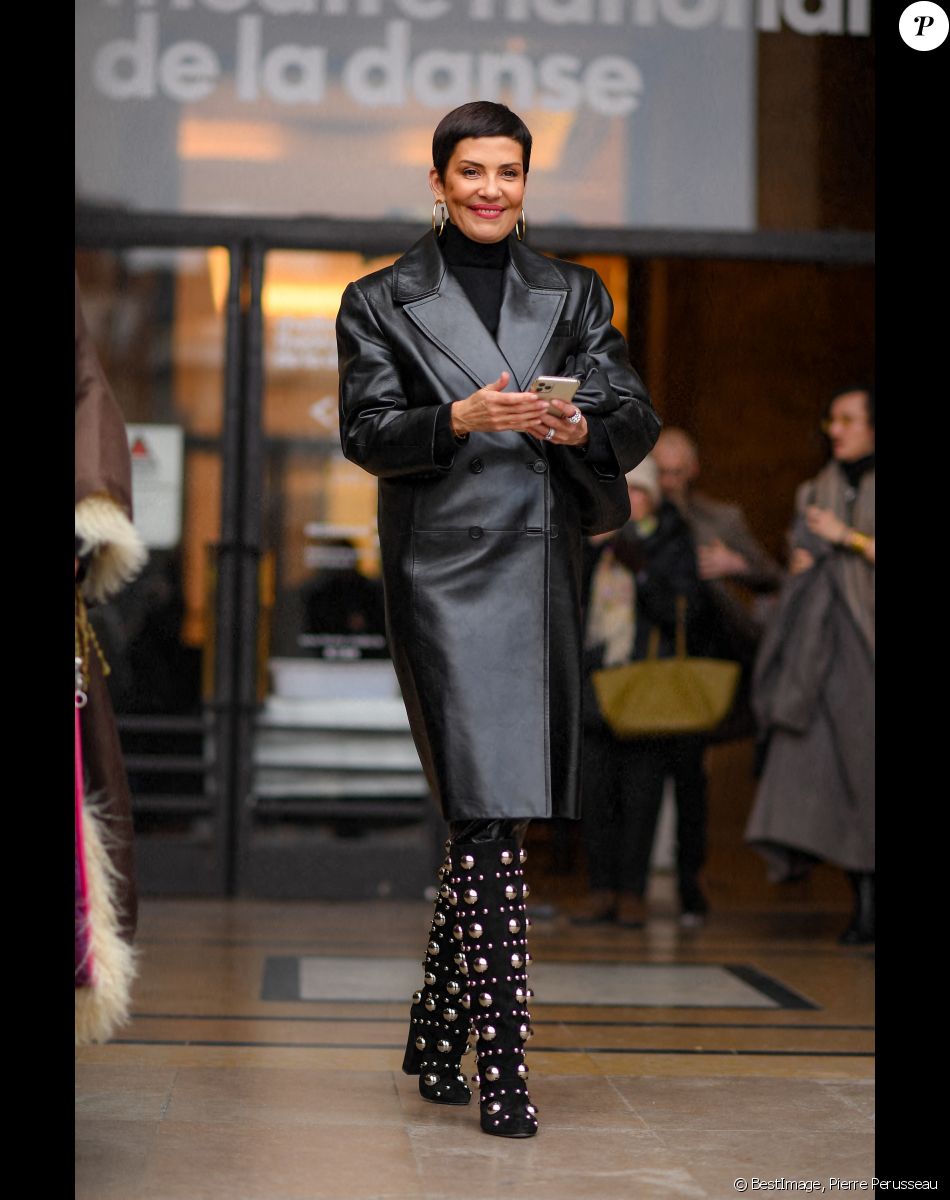 Exclusif - Cristina Cordula - Sorties du défilé de mode Haute-Couture Stéphane Rolland au Théâtre National de Chaillot lors de la Fashion Week Printemps-été 2023 de Paris, France, le 24 janvier 2023. © Pierre Perusseau/Bestimage