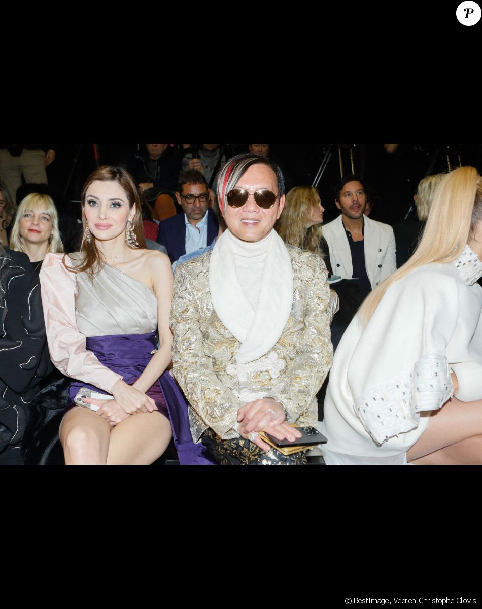 Deborah Valdez et son mari Stephen Hung - People au défilé de mode Haute-Couture "Stéphane Rolland" au Théâtre de Chaillot lors de la fashion week à Paris. Le 24 janvier 2023 © Veeren-Christophe Clovis / Bestimage