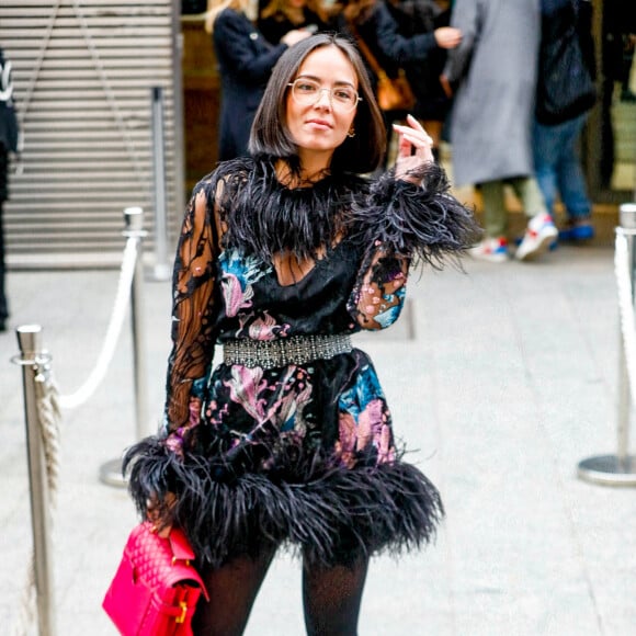 Agathe Auproux - Arrivées au défilé de mode Haute-Couture Elie Saab au Carreau du Temple lors de la Fashion Week Printemps-été 2023 de Paris, France, le 25 janvier 2023. © Christophe Clovis/Bestimage 