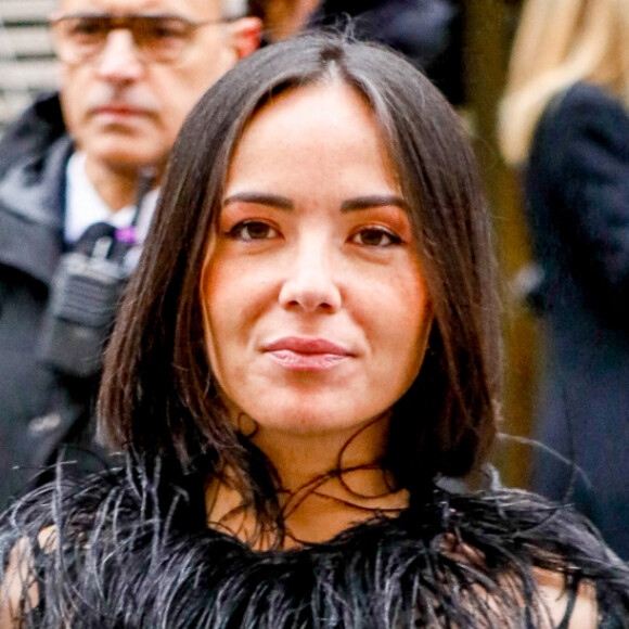 Agathe Auproux - Arrivées au défilé de mode Haute-Couture Elie Saab au Carreau du Temple lors de la Fashion Week Printemps-été 2023 de Paris, France, le 25 janvier 2023. © Christophe Clovis/Bestimage 