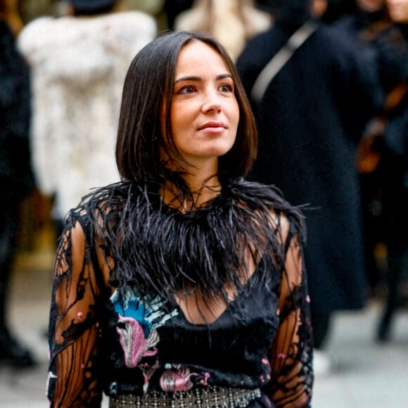 Agathe Auproux - Arrivées au défilé de mode Haute-Couture Elie Saab au Carreau du Temple lors de la Fashion Week Printemps-été 2023 de Paris, France, le 25 janvier 2023. © Christophe Clovis/Bestimage 