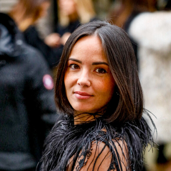 Agathe Auproux - Arrivées au défilé de mode Haute-Couture Elie Saab au Carreau du Temple lors de la Fashion Week Printemps-été 2023 de Paris, France, le 25 janvier 2023. © Christophe Clovis/Bestimage 
