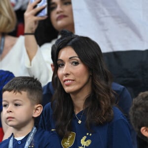 Jennifer Giroud, femme de Olivier Giroud - People et joueurs en famille dans les tribunes lors du match de demi-finale "France - Maroc" lors de la Coupe du Monde 2022 au Qatar (FIFA World Cup Qatar 2022) le 14 décembre 2022. © Philippe Perusseau / Bestimage