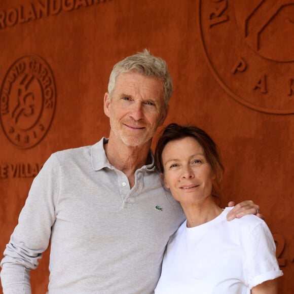 Denis Brogniart et sa femme Hortense au village (jour 9) lors des Internationaux de France de Tennis de Roland Garros 2022 à Paris, France, le 30 mai 2022. © Dominique Jacovides/Bestimage 