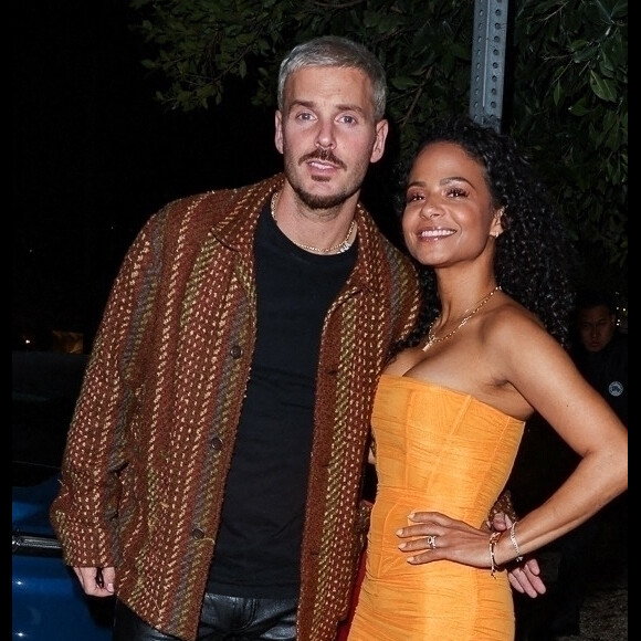 Exclusif - Christina Milian et son mari M. Pokora (Matt Pokora) à la sortie du restaurant Catch Steak House à West Hollywood, Los Angeles, Californie, Etats-Unis, le 6 janvier 2023. Christina est avec un à emporter. 