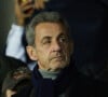 Nicolas Sarkozy - People en tribunes du match de Ligue 1 Uber Eats "PSG contre Reims" (1-1) au Parc des Princes à Paris.