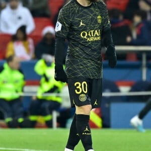 Lionel Leo Messi ( 30 - PSG ) - Match de Ligue 1 Uber Eats "PSG - Reims (1-1)" au Parc des Princes, le 29 janvier 2023. A l'occasion du Nouvel An chinois, les joueurs portent un maillot avec leurs noms floqués en mandarin.