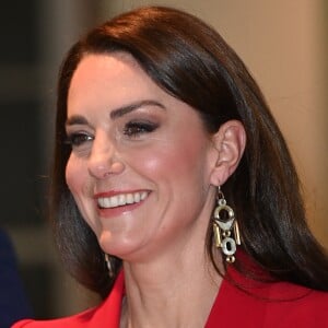 Le prince William, prince de Galles, et Catherine (Kate) Middleton, princesse de Galles, lors de la soirée "Shaping Us" en amont des BAFTA Awards à Londres. 