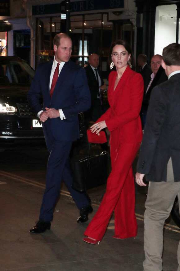 Le prince William, prince de Galles, et Catherine (Kate) Middleton, princesse de Galles, se rendent à la soirée "Shaping Us" en amont des BAFTA Awards 2023 à Londres, le 30 janvier 2023. 
