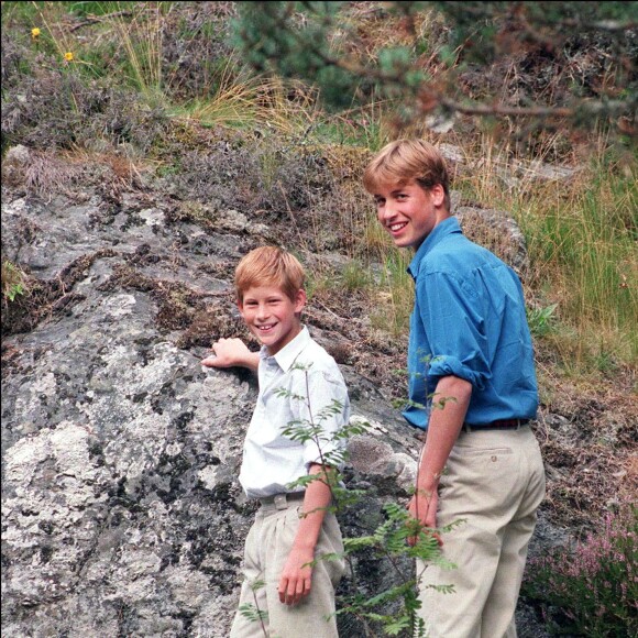 William et Harry à Balmoral en Écosse, pour leurs vacances