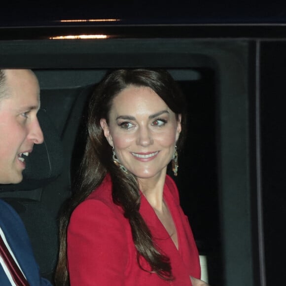 Le prince William, prince de Galles, et Catherine (Kate) Middleton, princesse de Galles, se rendent à la soirée "Shaping Us" en amont des BAFTA Awards 2023 à Londres, le 30 janvier 2023. 