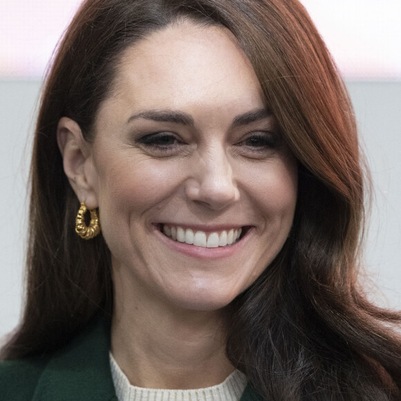 Catherine (Kate) Middleton, princesse de Galles, arrive au complexe de marché Kirkgate sur Vicar Lane à Leeds, West Yorkshire, Royaume Uni, le 31 janvier 2023, où elle rencontre des vendeurs et des membres du public pour le lancement de la campagne Shaping Us qui sensibilise à l'importance unique de la petite enfance. 