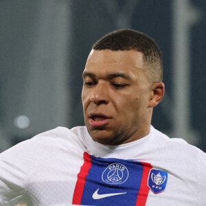 Kylian Mbappe - Match de 16ème de finale de la Coupe de France 2023 "Pays de Cassel - PSG (0-7)" au stade Bollaert-Delelis à Lens, le 23 janvier 2023.