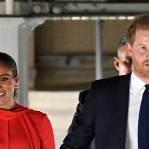 Le prince Harry, duc de Sussex et Meghan Markle, duchesse de Sussex, arrivent au "One Young World Summit" à Manchester. 