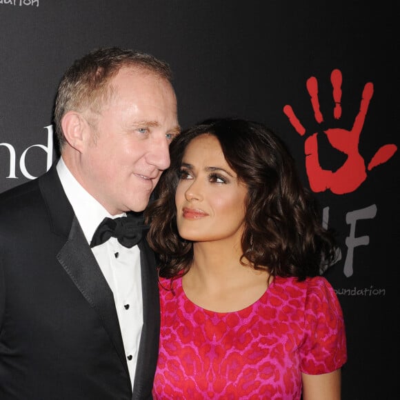 François-Henri Pinault et sa femme Salma Hayek - Soirée du premier "Bal de Diamant" à Beverly Hills. Le 11 décembre 2014.